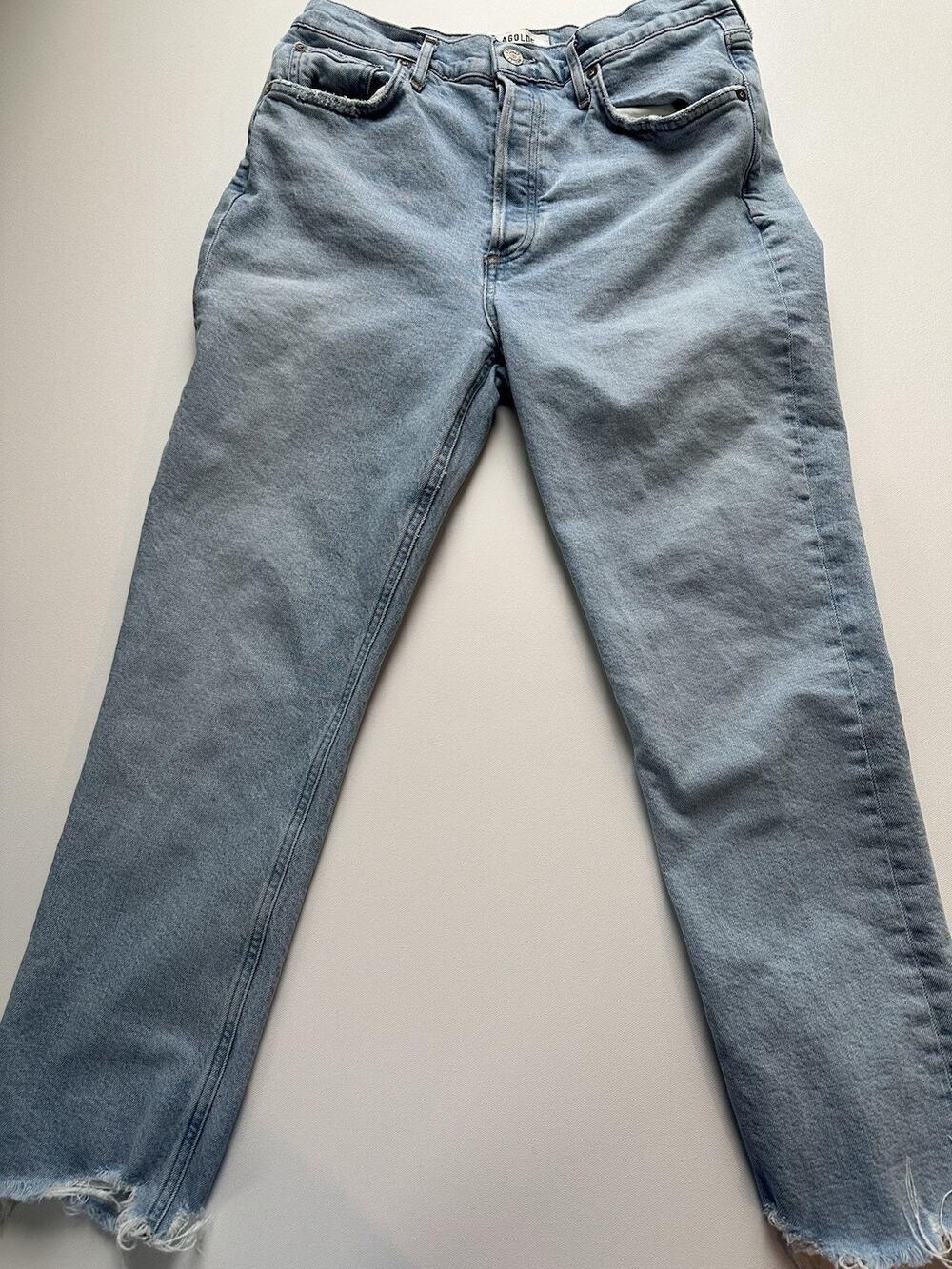 AGOLDE Los Angeles Women's Jeans Size 28 Light Wash Straight Leg Frayed Hem